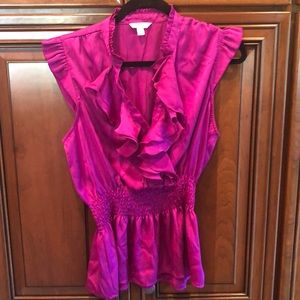 Magenta Candies Silky Peplum Blouse Size XL